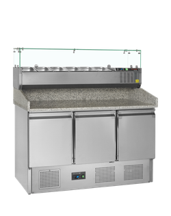 Mesa para pizza, incl. unidad de condimentos