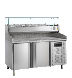 Mesa para pizza, incl. unidad de condimentos