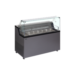 Vitrina expositora para helados con display