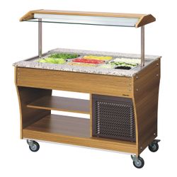 Vitrina refrigerada 3/1GN, curvada